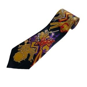 Vintage Enigma Swanky Jazz Band‎ Musical Instruments Players Necktie Men's Tie